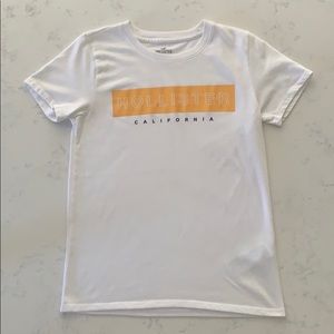 Hollister White/Yellow Printed Tee